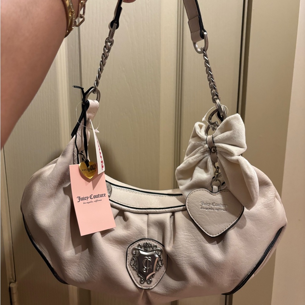 Juicy Couture Romance Hobo Shoulder Bag WHITE NWT